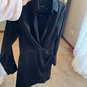 Blazer dress satin black